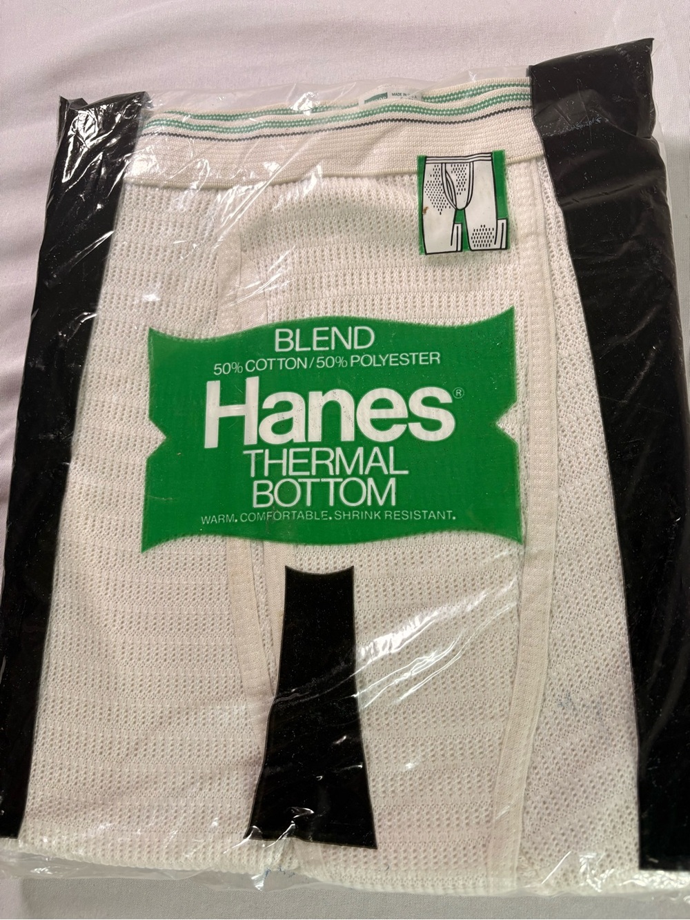 Hanes Men’s White Thermal Bottom - Blend Comfort(bc16)